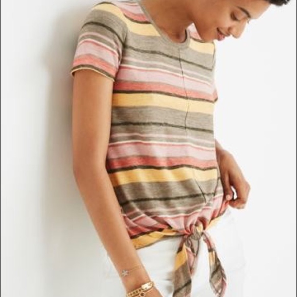 Texture & Thread Modern Tie-Front Top